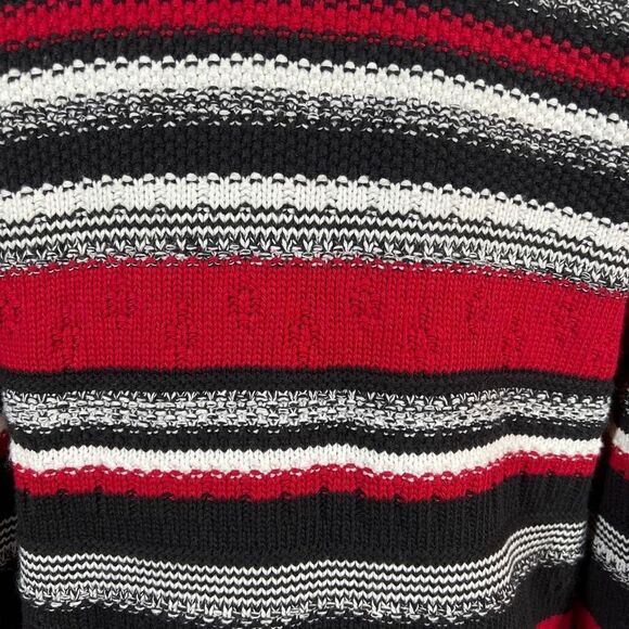 Vintage Reba Rose Made in New York Black White and Red Striped Knitted Cardigan - Picture 14 of 15